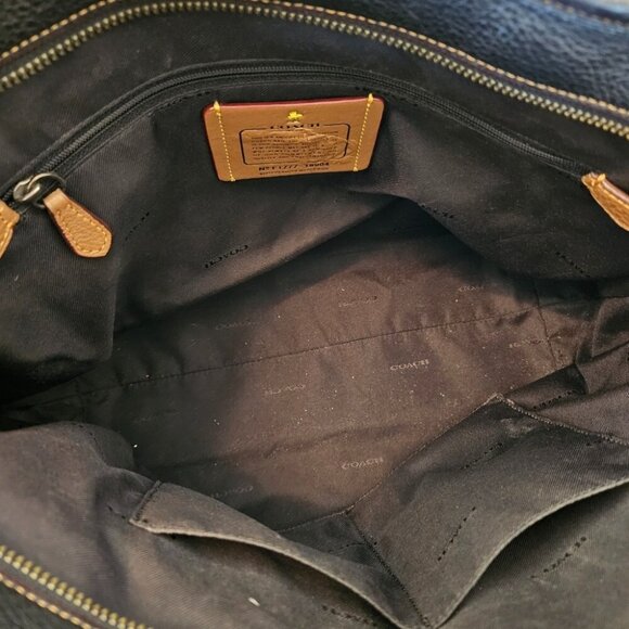 Coach x Peanuts Snoopy Tote Black Leather Ice Skating City Zip Bag - Picture 13 of 13